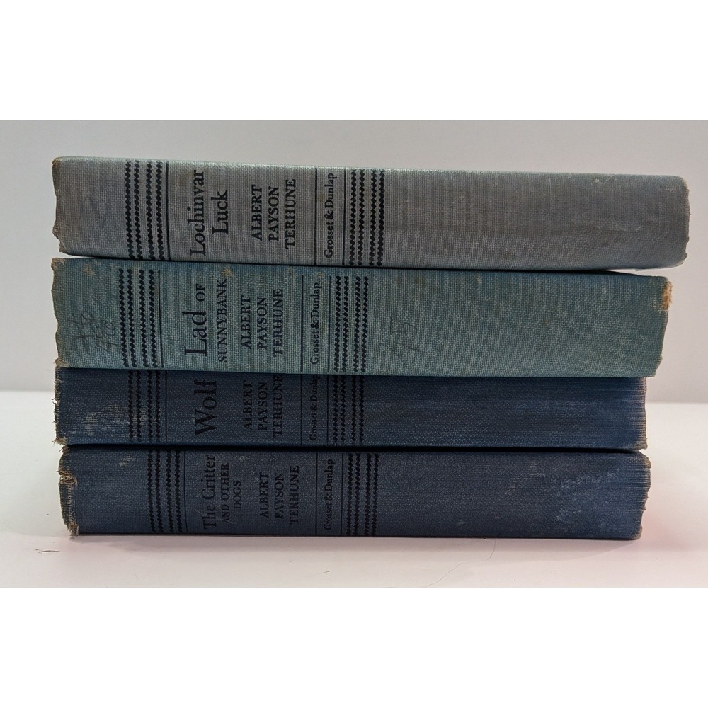 Grosset & Dunlap Albert Payson Terhune Dog Books Set 4 Blue Hardcover Vintage